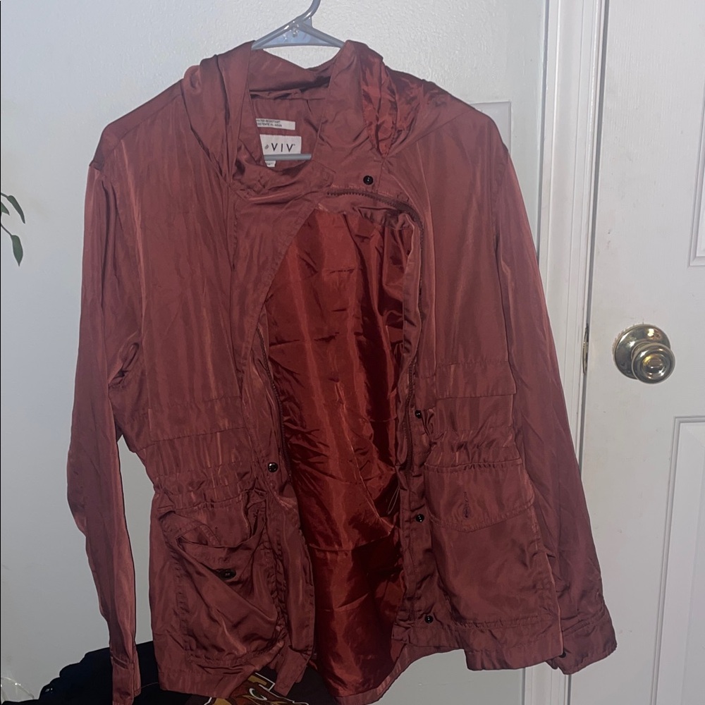 Ava & Viv Water-Resistant Rust Jacket